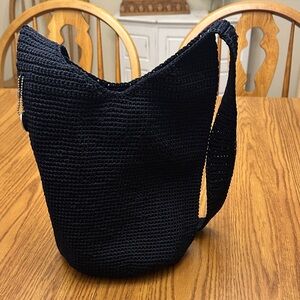 The Sak Black Crochet Hobo Bag